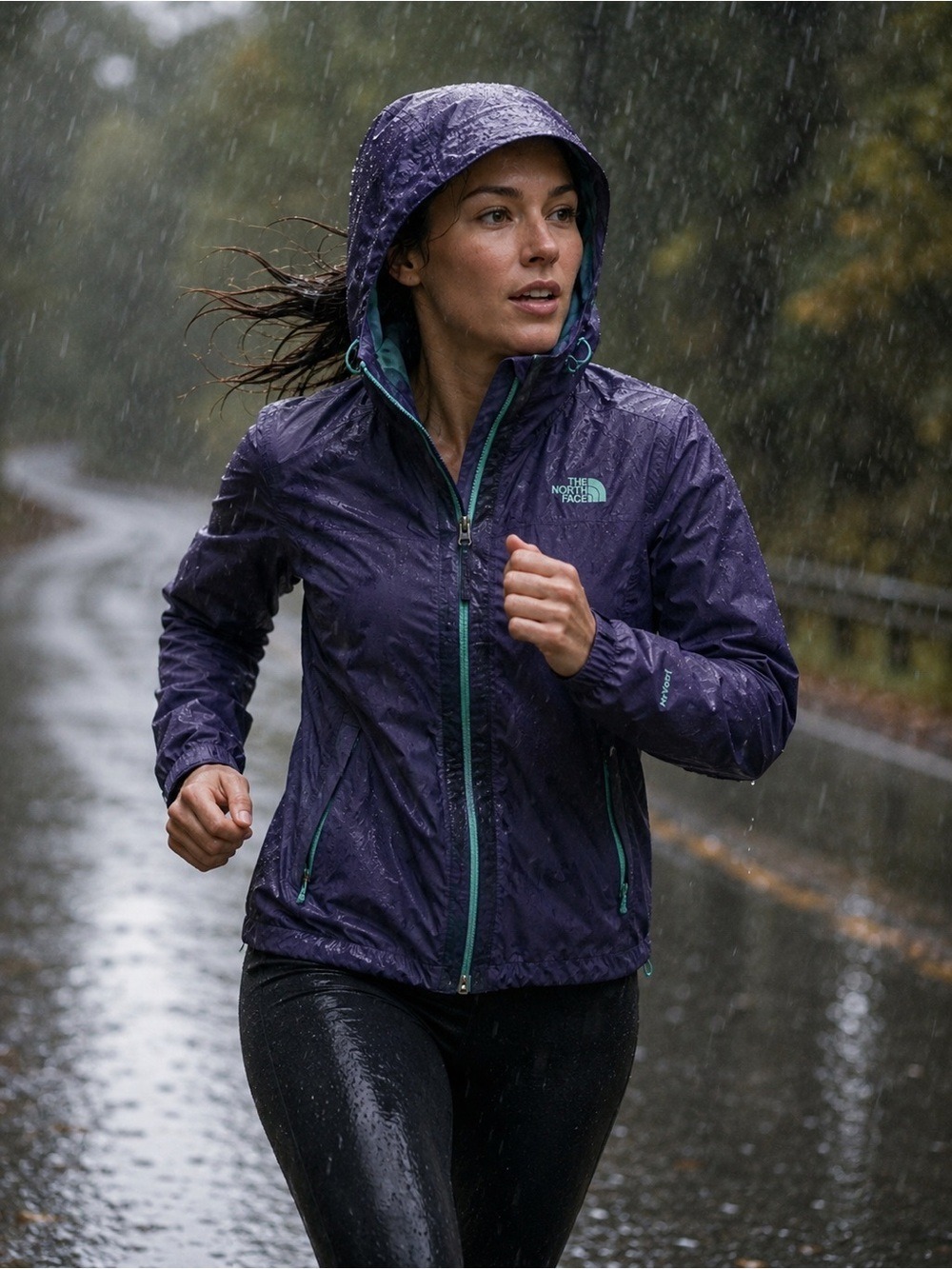 The North Face HyVent Hooded Rain Jacket • Waterproof Breathable Hiking Running